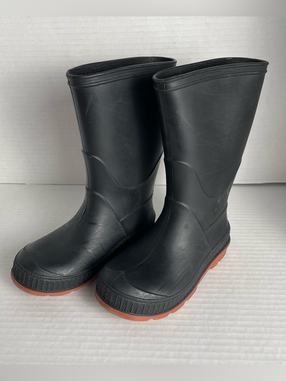 Wonder Nation Boys Chore Rain Boots Boys Size 9/10 Black Outdoor Play